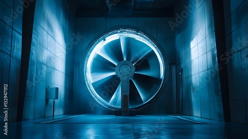 Wind tunnel testing with powerful industrial fan