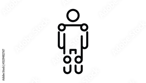 Human Body Diagram Vector with Simplified Structure. photo
