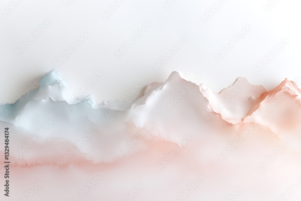 Delicate cloud-like watercolor blends in pastel hues of peach, cream, and pale blue offer a soft-focus effect, perfect for whimsical branding and children's products Delicate cloud-like watercolor blends in pastel hues of peach, cream, and pale blue offer a soft-focus effect, perfect for whimsical branding and children's products