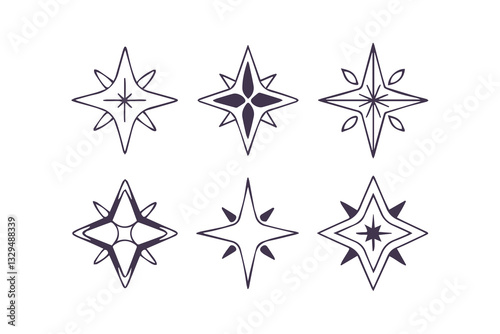 Wallpaper Mural Star Icon Collection, Various Star Shapes, Black Star Icon Set, Sparkle Star Icon Set Vector Clipart Isolated Illustration Torontodigital.ca