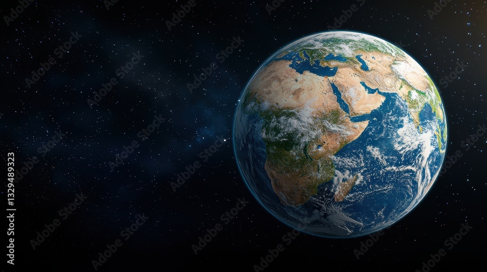 Obraz premium A Stunning View of Earth from Space with Visible Continents and Oceans