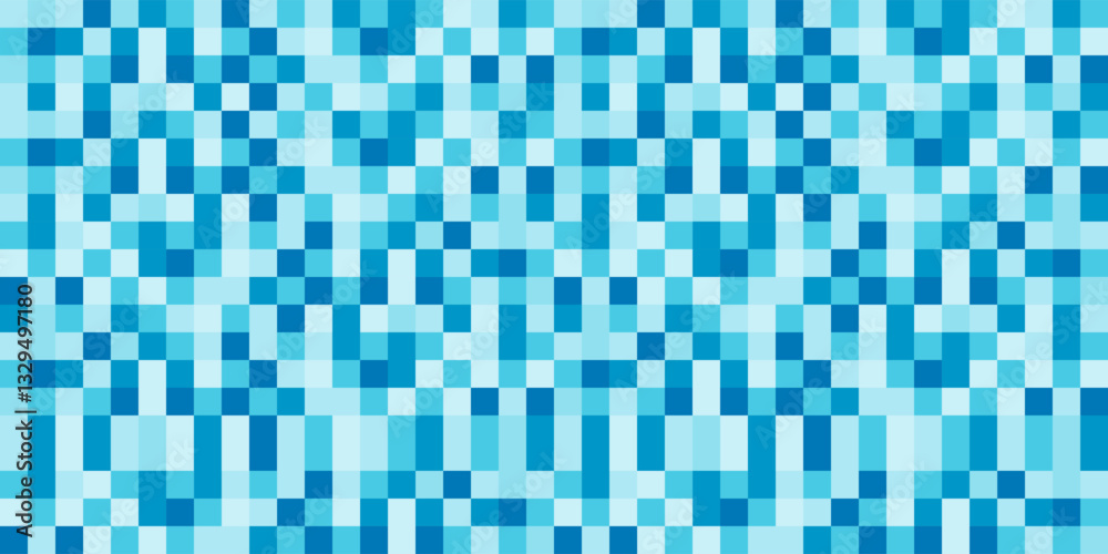 Pixel art swimming pool blue 8-bit mosaic tiles and water texture
