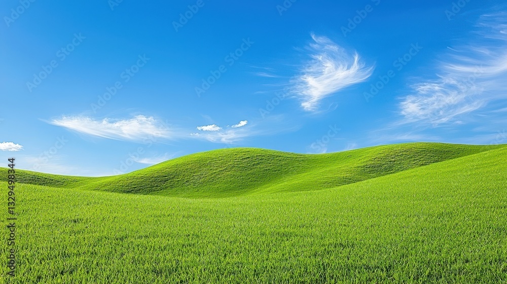 Rolling Green Hills Under a Bright Blue Sky Rolling Green Hills Under a Bright Blue Sky