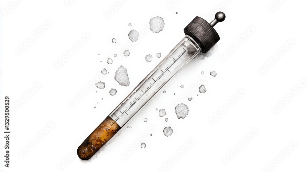 Naklejka premium Vintage thermometer with mercury in a glass tube, showcasing weather and temperature measurement in a classic design.