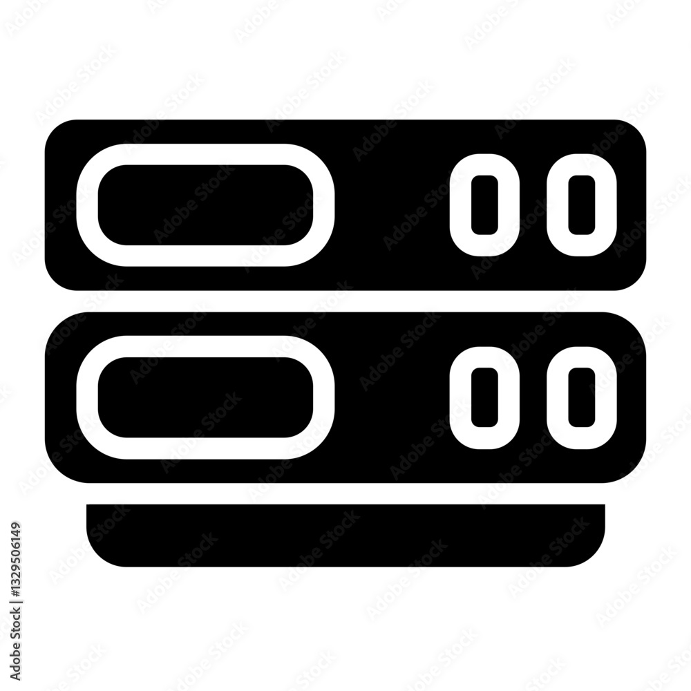 Servers Stack Network Glyph Icon Servers Stack Network Glyph Icon