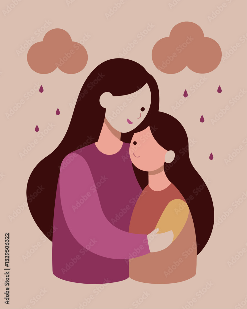Tender Mother-Daughter Embrace: A Quiet Moment of Love and Connection on Mother's Day Hug Joy Art Tender Mother-Daughter Embrace: A Quiet Moment of Love and Connection on Mother's Day Hug Joy Art