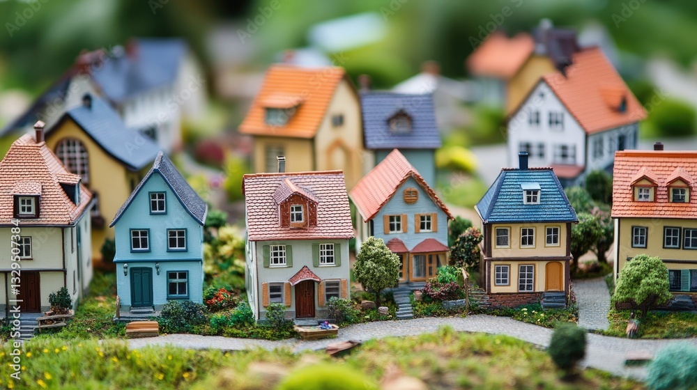 Charming Miniature Village: A Whimsical Collection of Colorful Houses Charming Miniature Village: A Whimsical Collection of Colorful Houses