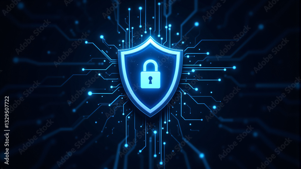 Fototapeta premium Digital Security Shield Protecting Your Data