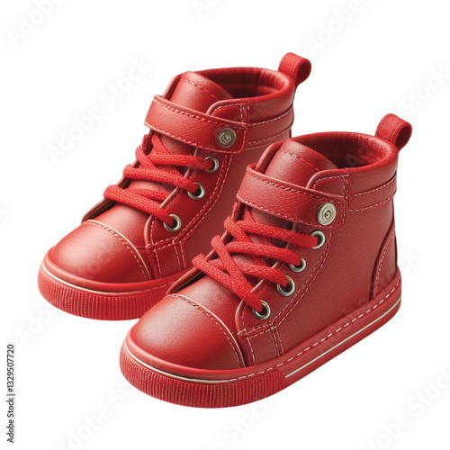 Red baby shoes vector