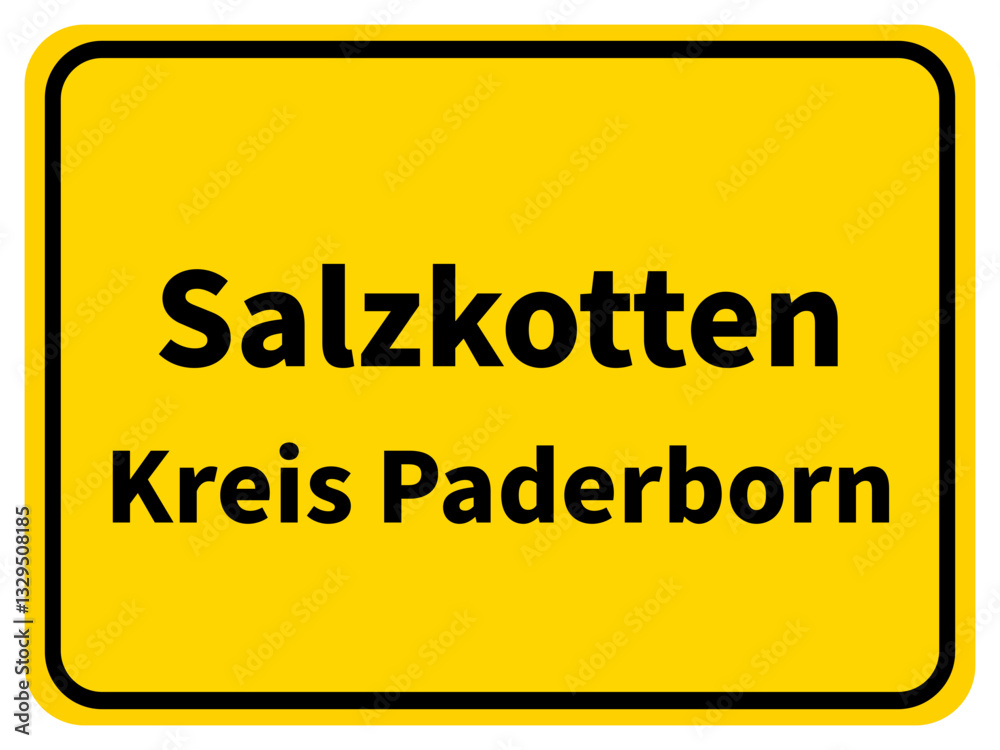 Obraz premium Illustration eines Stadteingangsschildes von Salzkotten, einer Gemeinde des Kreises Paderborn