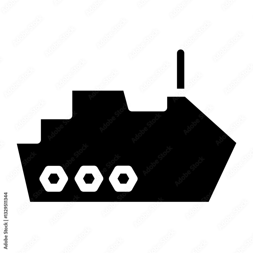 Obraz premium Tourism Ship Boat Glyph Icon