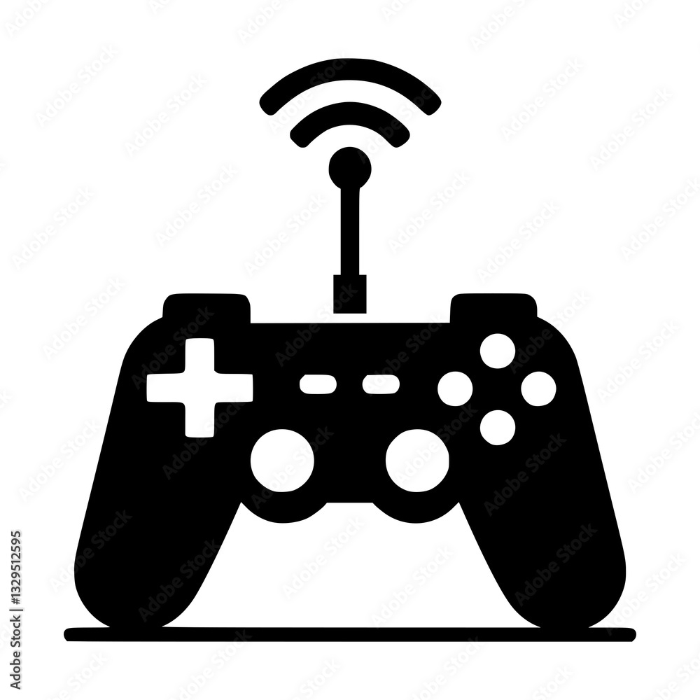 Black vector game controller icon on transparent background Black vector game controller icon on transparent background