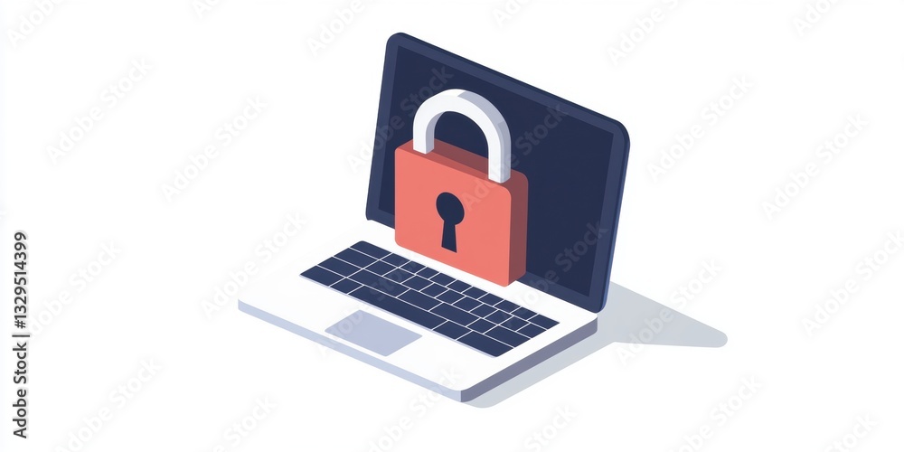 An open laptop displaying a padlock on the screen, symbolizing cybersecurity and data protection. A concept representing online security, privacy, and digital safety. An open laptop displaying a padlock on the screen, symbolizing cybersecurity and data protection. A concept representing online security, privacy, and digital safety.
