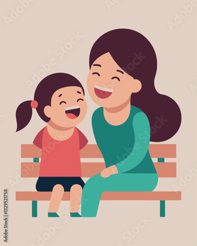 Mother's Day Joy: A Tender Laugh Shared Between Mom and Daughter Love Girl Girl Happy Women Child   