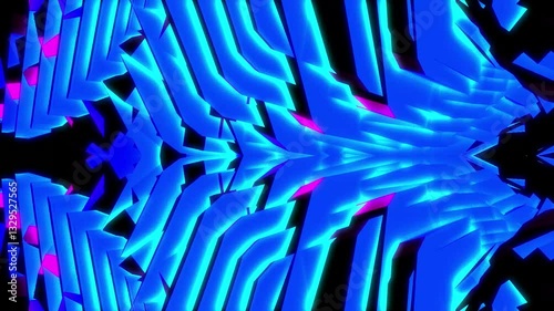 Mecha Disco Robot Electronic Alien Machine Glowing Neon Futuristic Technology Geometry Animated Scene for Event. Motion Graphics DJ Event Digital Technology Animation VJ Visuals
