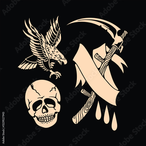 death flash tattoo vector design