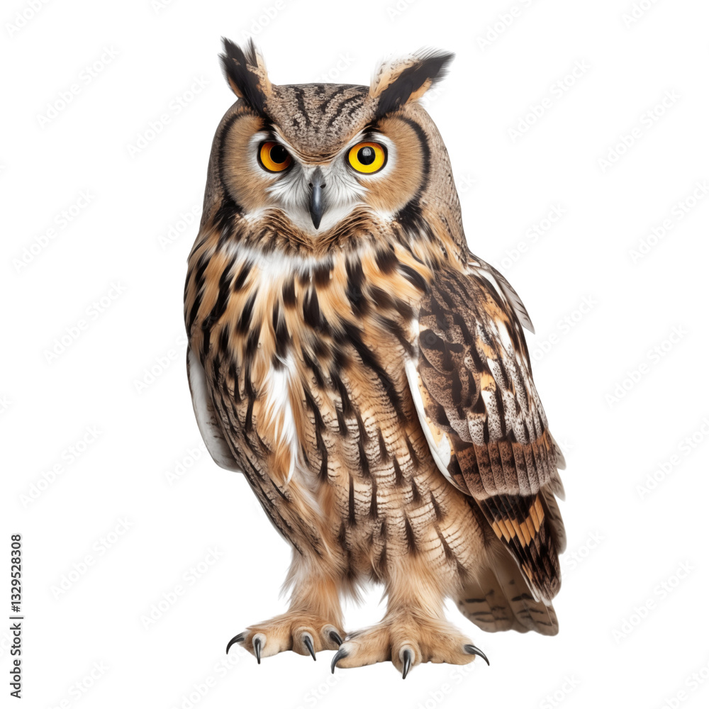 Realistic PNG of an Owl – High-Quality Cutout on White Background Realistic PNG of an Owl – High-Quality Cutout on White Background