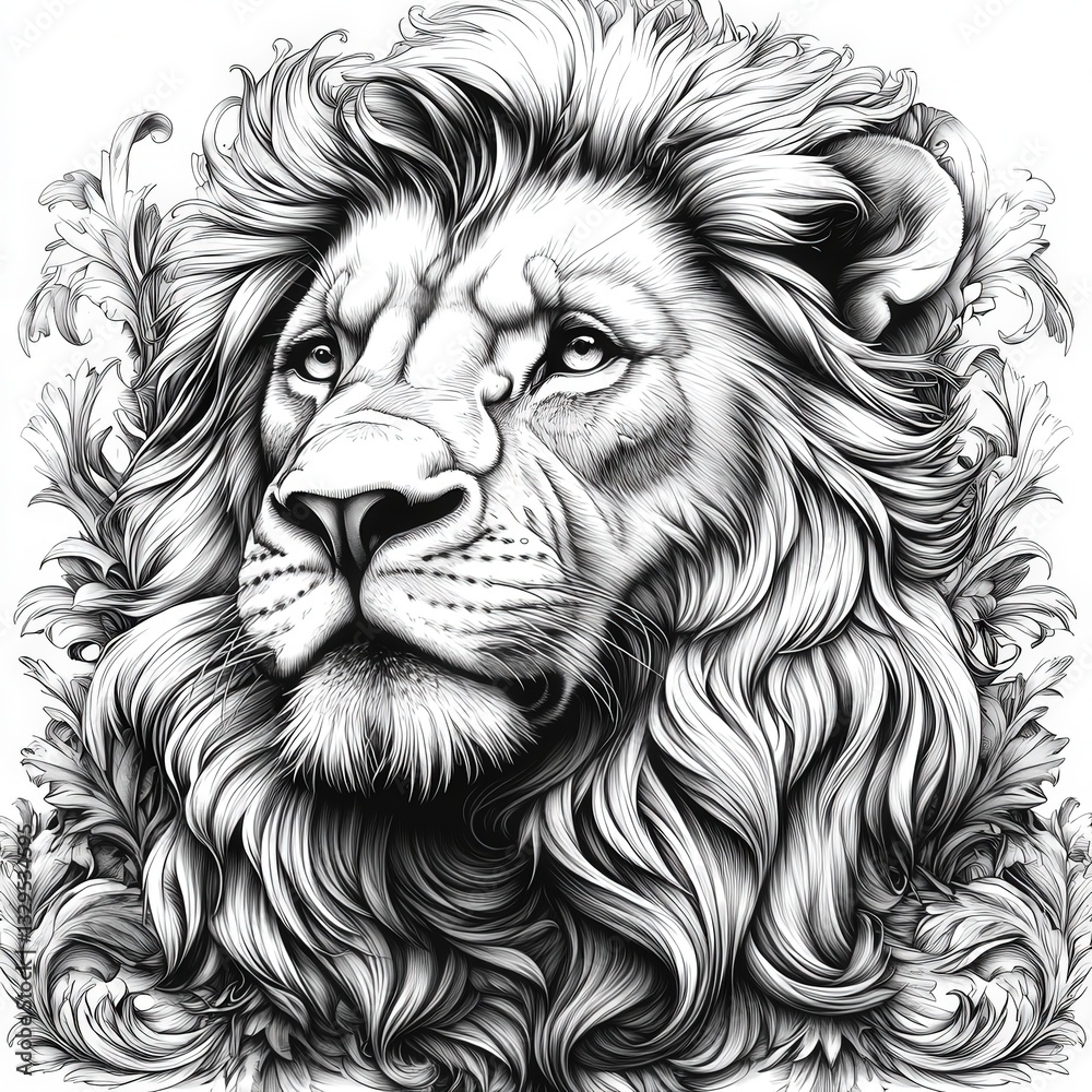 Obraz premium lion head vector
