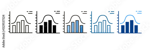 Histogram Icon Set Multiple Style Collection