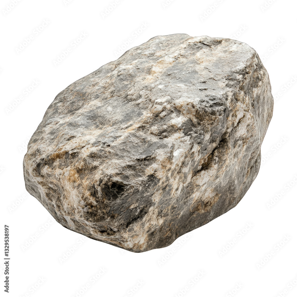 Fototapeta premium a large irregularly shaped rock with a rough surface displaying shades of gray and white likely representing a natural geological formation