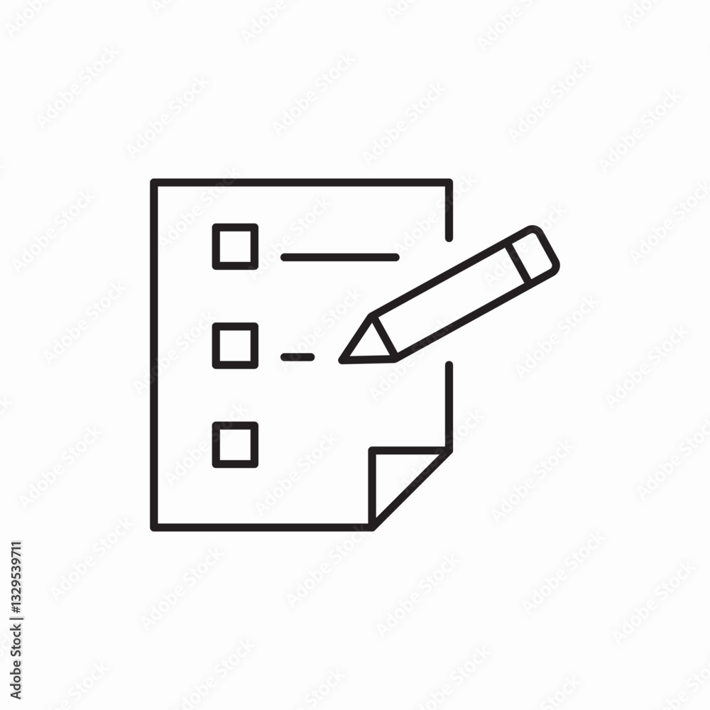 Task list clipboard pencil icon vector sign Task list clipboard pencil icon vector sign