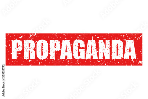 Propaganda bright red stamp isolated on white background