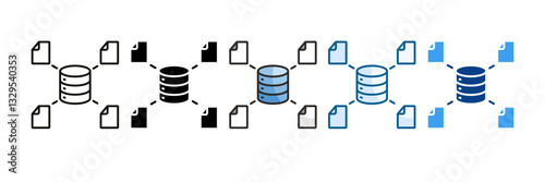 Data Warehouse Icon Set Multiple Style Collection