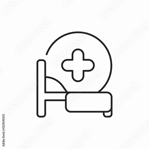 Hospital bed patient care icon vector sign