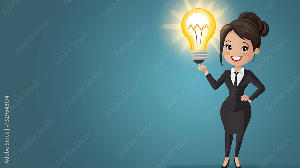 Businesswoman Holding a Light Bulb Symbolizing Ideas Businesswoman Holding a Light Bulb Symbolizing Ideas