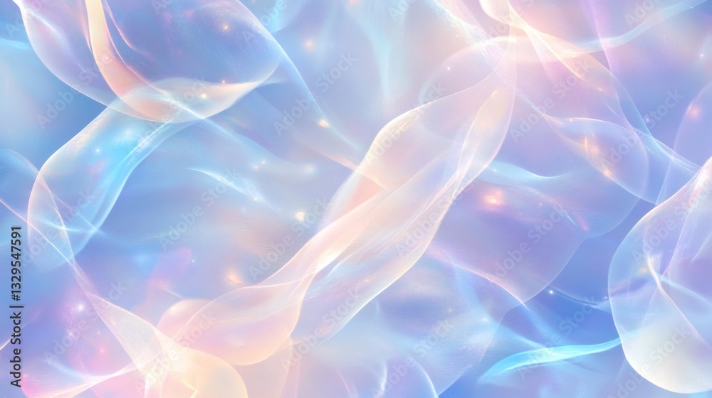 Fototapeta premium Colorful abstract waves swirl gently across a soft pastel background creating a serene atmosphere for relaxation