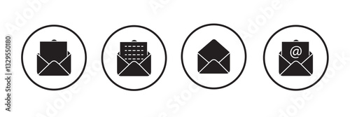 Mail icon vector. email icon vector. E-mail icon. Envelope illustration.