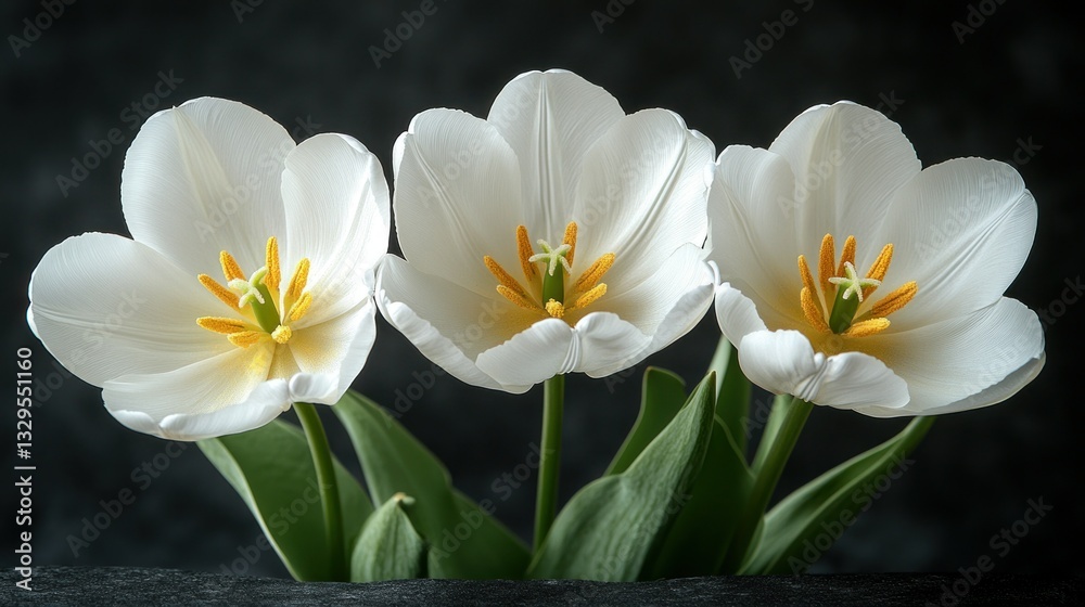 Fototapeta premium Delicate white tulips