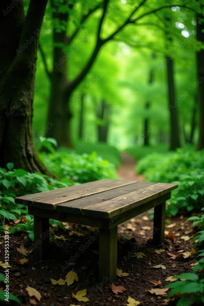 Weeping willow branches tangled over a worn wooden table in the woods floor, foliage, willow tree, forest Weeping willow branches tangled over a worn wooden table in the woods floor, foliage, willow tree, forest