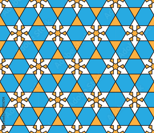 Seamless girih pattern. Girih 6. Traditional Islamic Design. Mosque decoration element. Seamless geometric pattern. Seamless islamic pattern. Background vector illustration. Morocco seamless vector pa
