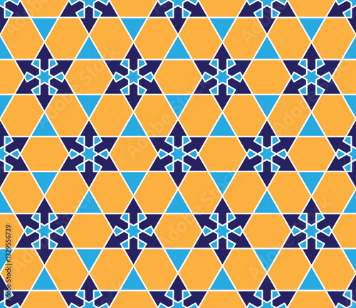 Seamless girih pattern. Girih 6. Traditional Islamic Design. Mosque decoration element. Seamless geometric pattern. Seamless islamic pattern. Background vector illustration. Morocco seamless vector pa