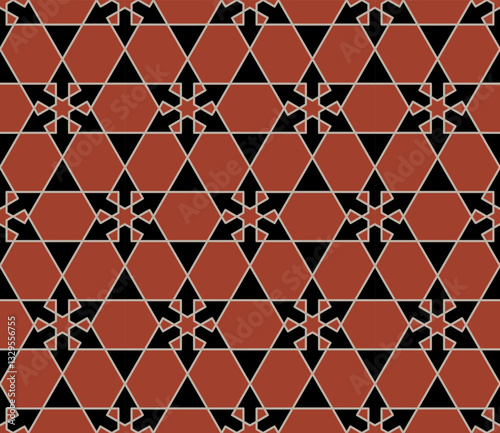 Seamless girih pattern. Girih 6. Traditional Islamic Design. Mosque decoration element. Seamless geometric pattern. Seamless islamic pattern. Background vector illustration. Morocco seamless vector pa