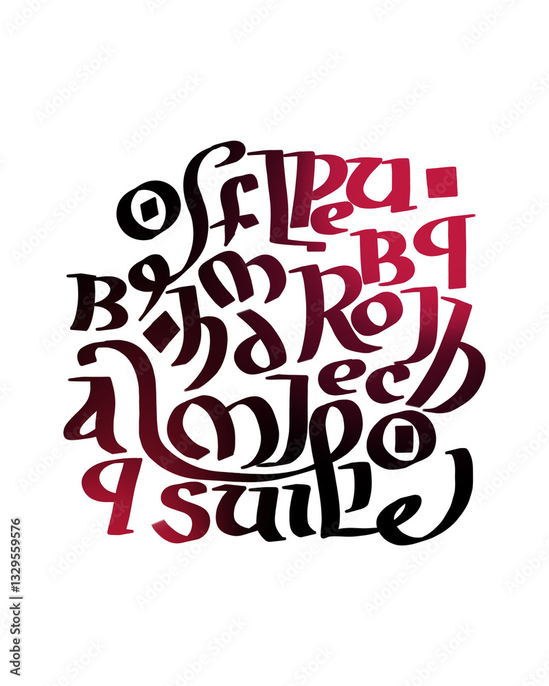 Obraz premium Abstract image of handwritten font elements