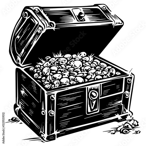 Treasure Chest Silhouette – Symbol of Adventure and Riches