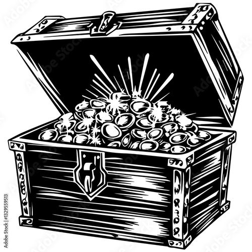 Treasure Chest Silhouette – Symbol of Adventure and Riches