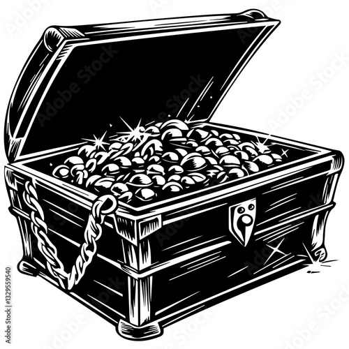 Treasure Chest Silhouette – Symbol of Adventure and Riches
