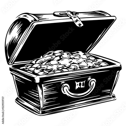 Treasure Chest Silhouette – Symbol of Adventure and Riches