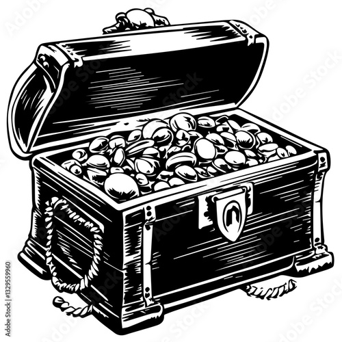 Treasure Chest Silhouette – Symbol of Adventure and Riches