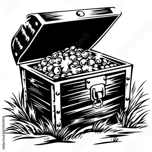 Treasure Chest Silhouette – Symbol of Adventure and Riches