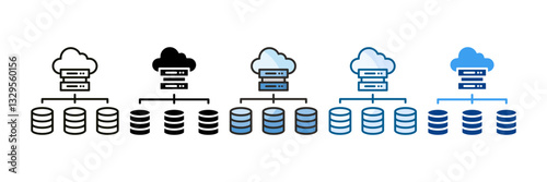 Data Server Icon Set Multiple Style Collection