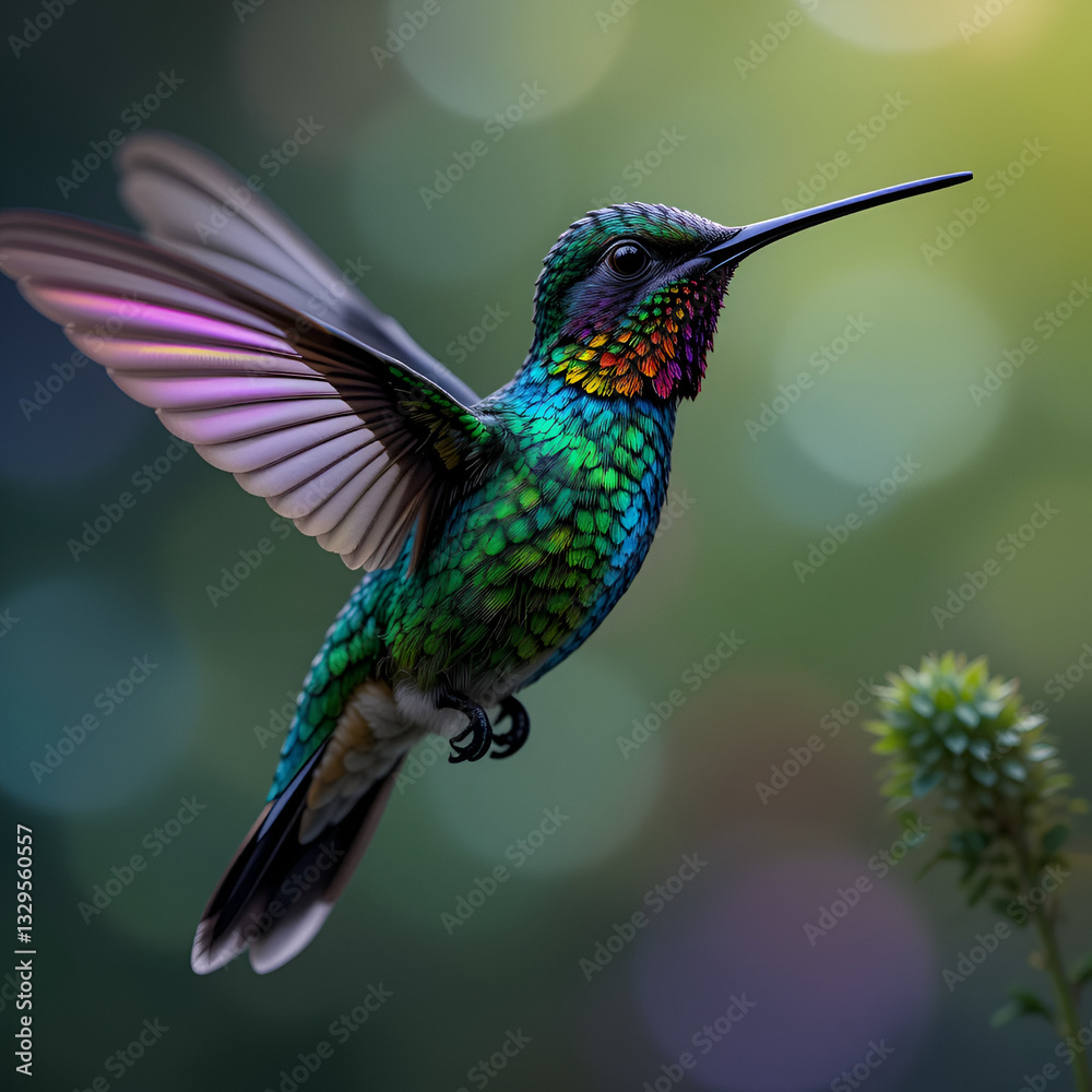 Fototapeta premium Colorful Hummingbird
