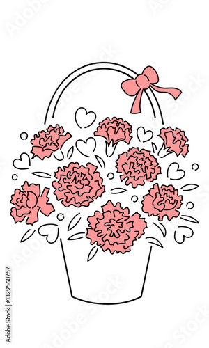 Carnations in a basket