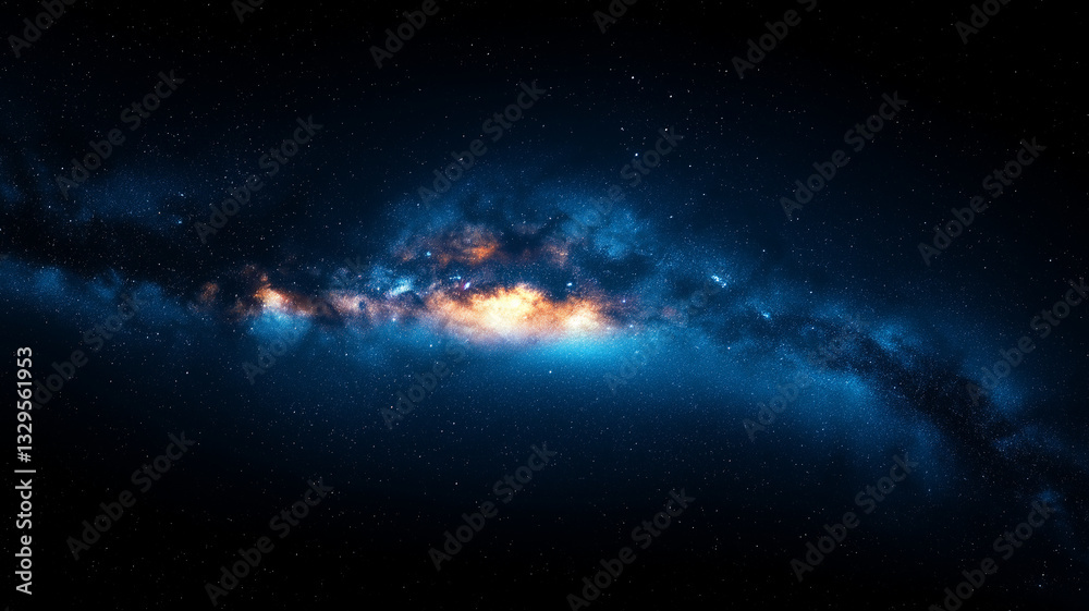 Fototapeta premium stunning view of galaxy with vibrant colors and countless stars, showcasing beauty of universe. cosmic scene evokes sense of wonder and exploration
