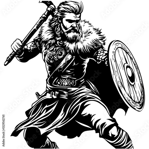 Viking Warrior Silhouette – Symbol of Norse Strength and Legacy