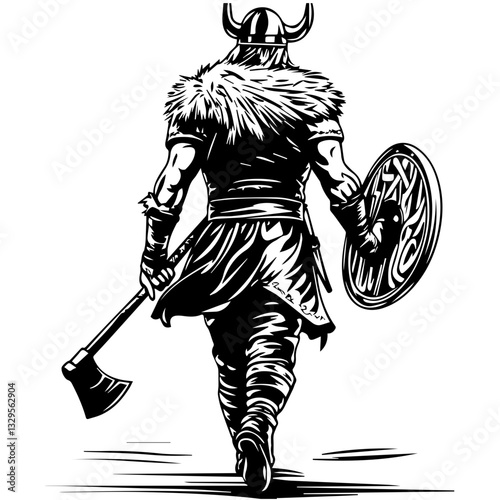 Viking Warrior Silhouette – Symbol of Norse Strength and Legacy