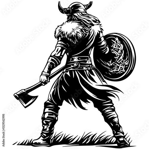 Viking Warrior Silhouette – Symbol of Norse Strength and Legacy